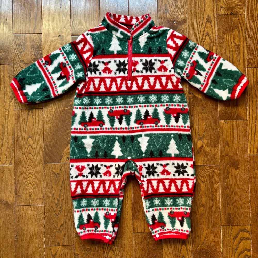 Festive Holiday Baby Polar Onesie